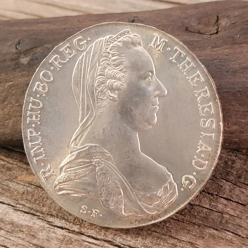 Antique Maria Theresa Thaler Silver 1780 Restrike Coin - Picture 3 of 8